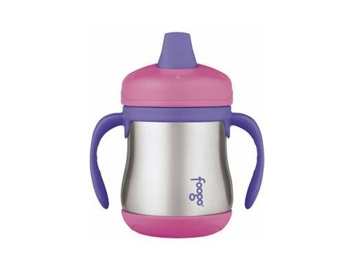 Foogo Stainless Steel Sippy Cup w/ Handles - Pink