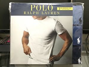 Polo Ralph Lauren Classic Fit Three 3 Pack Cotton Crew Neck Tee Shirt BLUE
