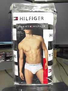 Men's Underwear Tommy Hilfiger 4 Pack Classic Fit Brief 100% Cotton BLACK $39.50