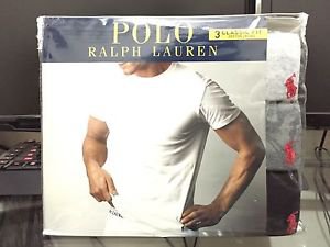 Polo Ralph Lauren Classic Fit Three 3 Pack Cotton Crew Neck Tee Shirt Grey MULTI