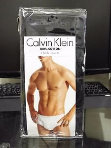 Calvin Klein 4 Pack Briefs Cotton Underwear Classic Fit BLACK MSRP $39.50