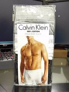 Calvin Klein 3 Pack Boxer Briefs Cotton Underwear Classic WHITE GRAY BLACK $39.5