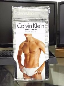 Calvin Klein 4 Pack Briefs Cotton Underwear Classic Fit WHITE BLACK GRAY $39.50