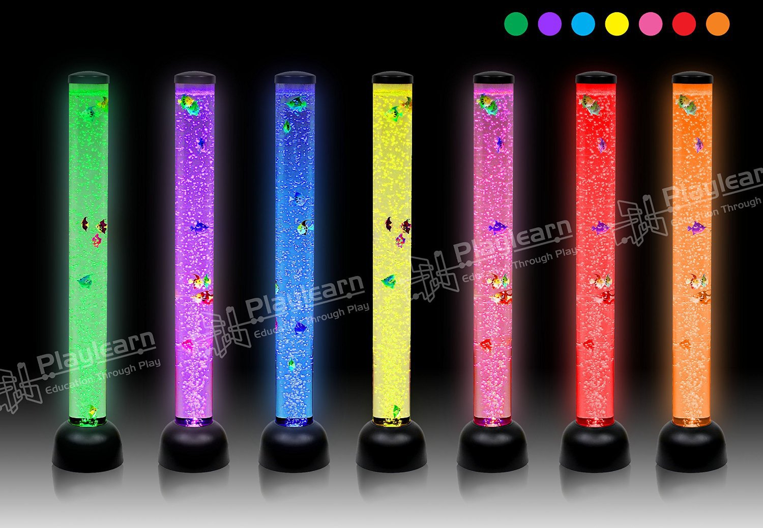 LARGE - Bubble Tube Floor Novelty lamp with Fish & LED lights - 105cm