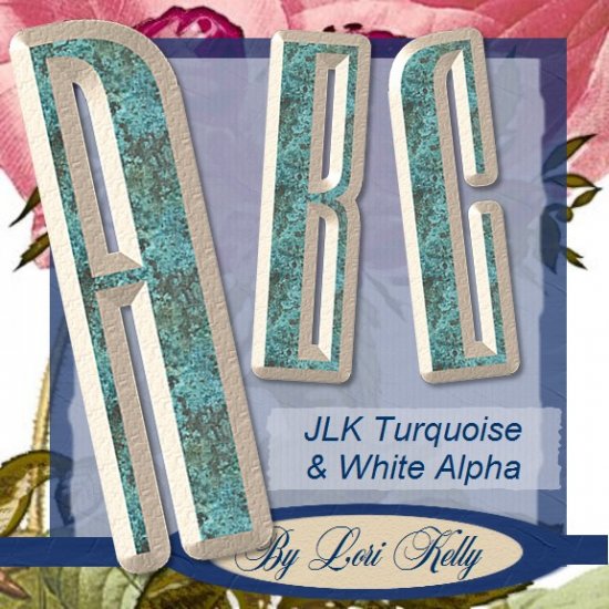 JLK Turquoise & White Alpha - ON SALE!