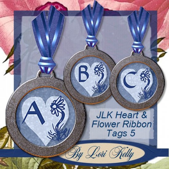 JLK Heart & Flower Ribbon Tags 5 - ON SALE!