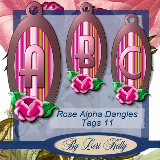 JLK Rose Alpha Dangle Tags 11 - ON SALE!
