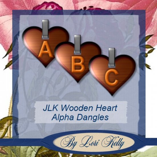 JLK Wooden Heart Alpha Dangles - ON SALE!