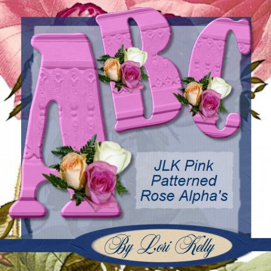 JLK Pink Patterned Rose Alpha - ON SALE!