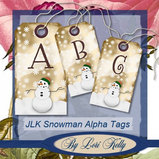 JLK Snowman Alpha Tags - ON SALE!