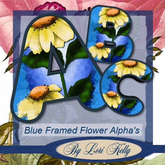 JLK Blue Framed Flower Alpha's - ON SALE!