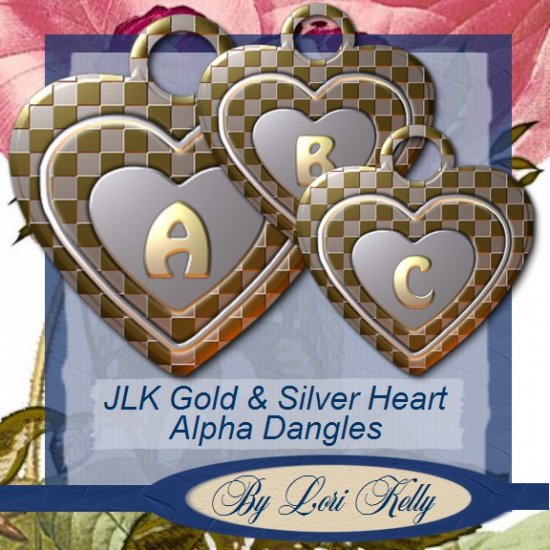 JLK Gold & Silver Heart Alpha Dangles - ON SALE!