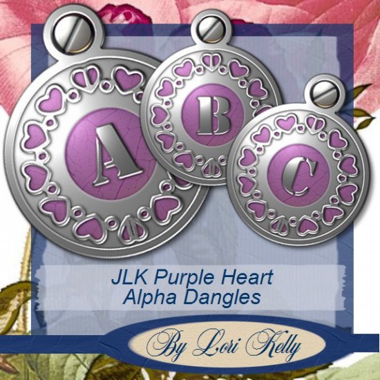 JLK Purple Heart Alpha Dangles - ON SALE!