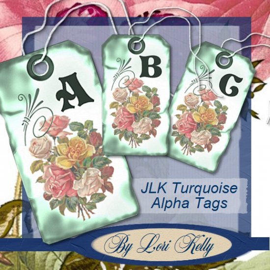 JLK Turquoise Alpha Tags - ON SALE!