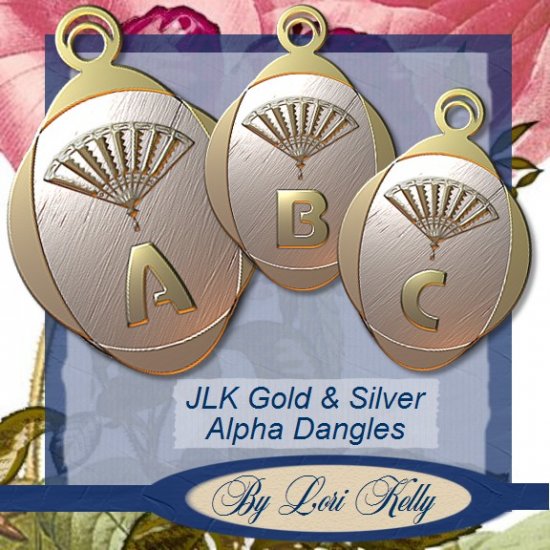 JLK Gold & Silver Fan Alpha Dangles