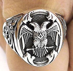 Handmade Men's Eagle MASONIC RING FREEMASON Sterling Silver Any Size free P&P