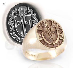 Handmade CUSTOM Crusade Ring YOUR NAME SILVER 925 & GOLD 14K Freemason Mason