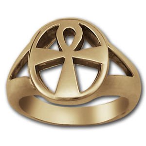 ANKH RING Egyptian Solid Sterling SILVER 925 GOLD 14k Masonic Custom Egyptian
