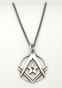 MASONIC NECKLACE Silver MASON Symbol The American Federation of Human Rights