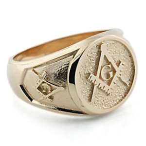 MASONIC RING FREEMASON GOLD RING Symbol Compasses 32 Degree free P&P