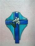 CONSIDER THE LILIES CROSS STAINED GLASS SUNCATCHER HANDCRAFTED