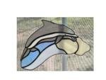 DOLPHIN JUMPING THE WAVES STAINED GLASS SUNCATCHER HANDCRAFTED