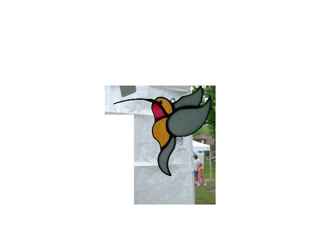 HUMMINGBIRD STAINED GLASS SUNCATCHER HANDCRAFTED