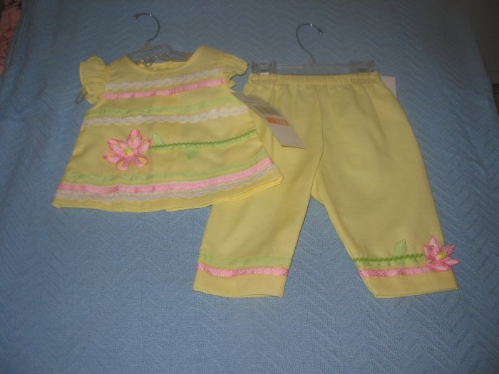 Rare Edition Boutique Toddler Yellow Summer 2 Pieces Outfit