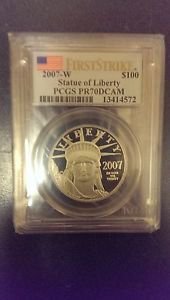 2007-W $100 PLATINUM EAGLE PCGS PR70DCAM FIRST STRIKE MINT RARE