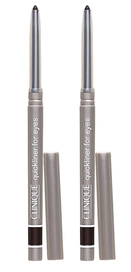 2X CLINIQUE QUICKLINER FOR THE EYES # 11 BLACK BROWN FULL SIZE NEW