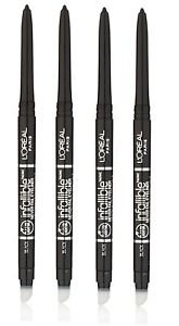 4X L'oreal Paris Infallible 16Hr Never Fail Eyeliner Black New With Smugger