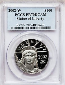 2002-W $100 PLATINUM EAGLE PCGS PR70DCAM