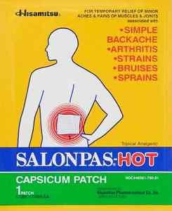 1 Patch of Hisamitsu Salonpas Hot Capsicum Patch 5.12 in x 7.09