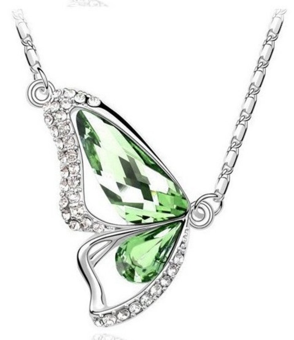 Butterfly Pendant Necklace in Green