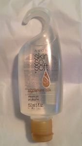 # AVON SSS SKIN SO SOFT SIGNATURE SILK +ARGAN SHOWER GEL W HOOK 5oz NEW
