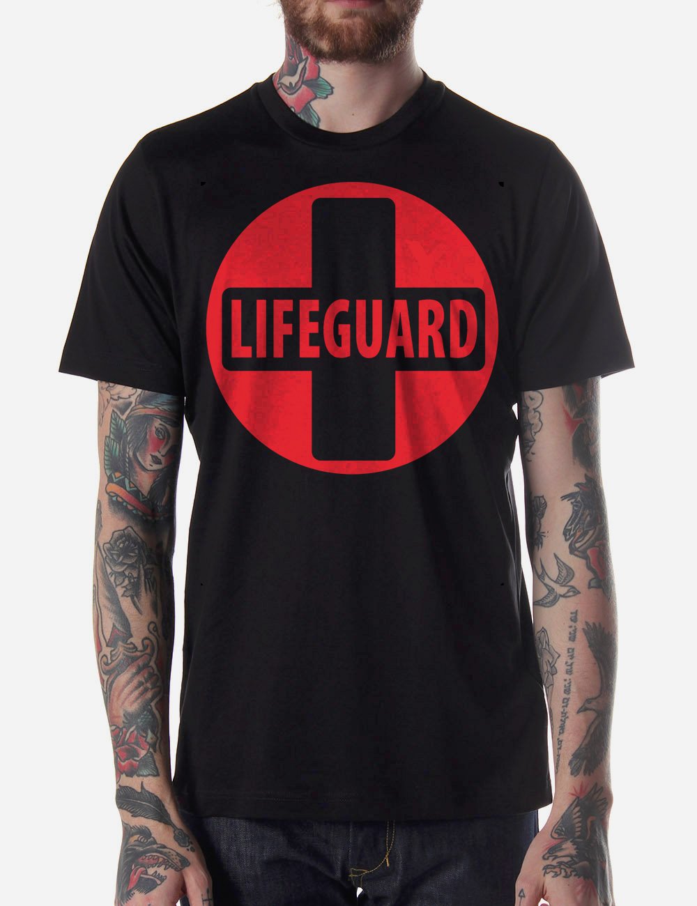 Black Men Tshirt Life Guard Design Black Tshirt For Men