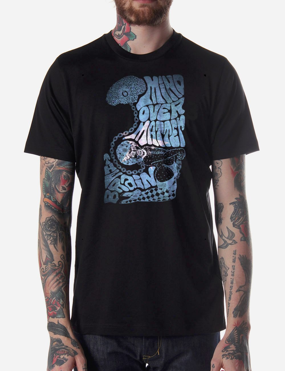 Black Men Tshirt Mind Over Matter Black Tshirt For Men