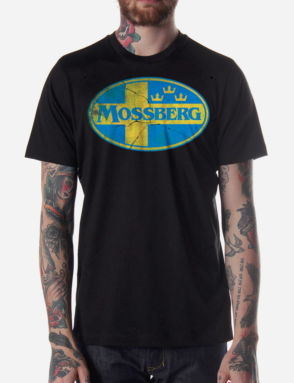 Black Men Tshirt MOSSBERG Black Tshirt For Men
