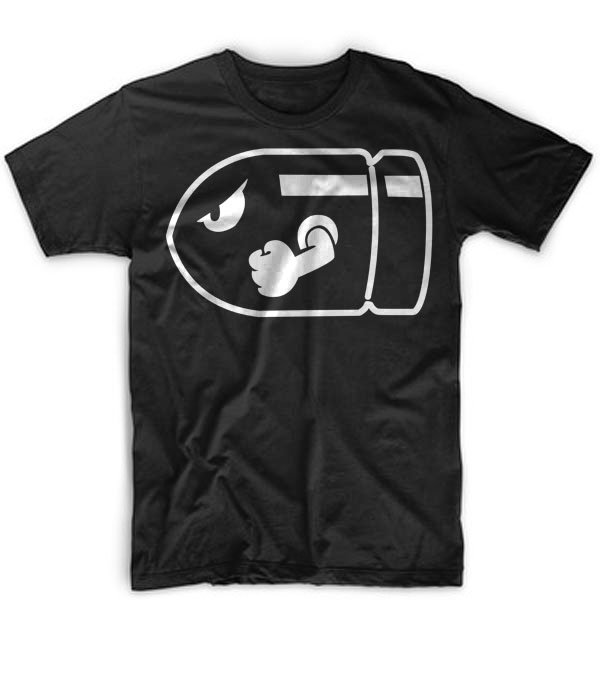 Black Men Tshirt BulletBill Video Game Black Tshirt For Men