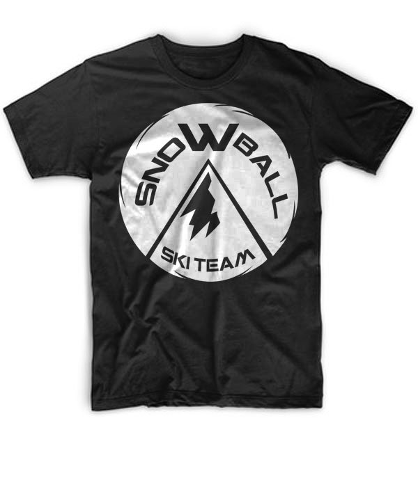 Black Men Tshirt Snowball Ski Team Black Tshirt For Men