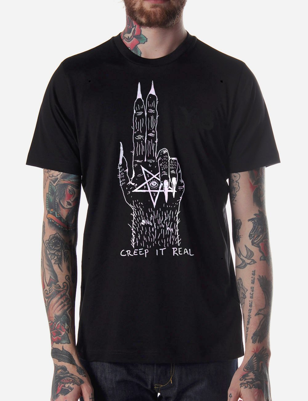 Black Men Tshirt Creep It Real Black Tshirt For Men