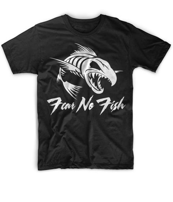 Black Men Tshirt FISHING REEL LOGO 2 SIDES Black Tshirt For Men