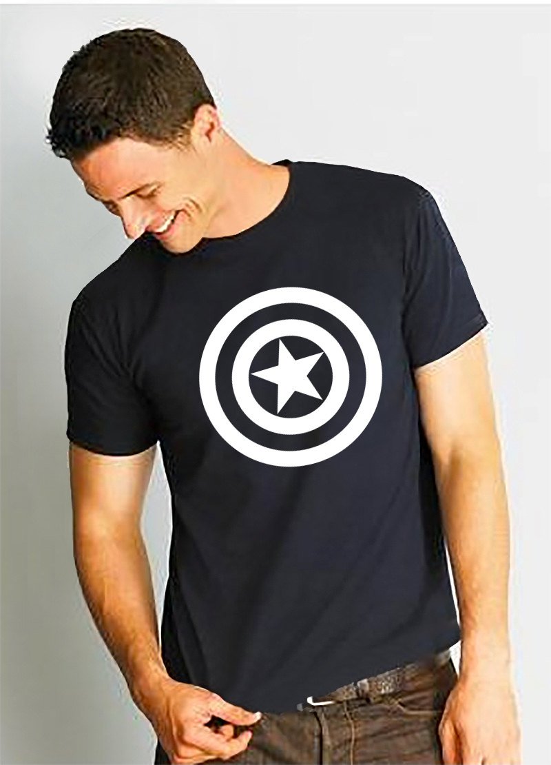 Black Men Tshirt Captain America, Superhero tshirt, Captain America logo tee Black Tshirt For Men