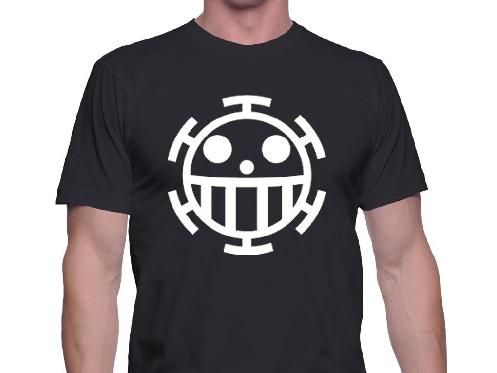 Black Men Tshirt one piece t shirt,men shirt trafalgar Law's Logo Black Tshirt For Men