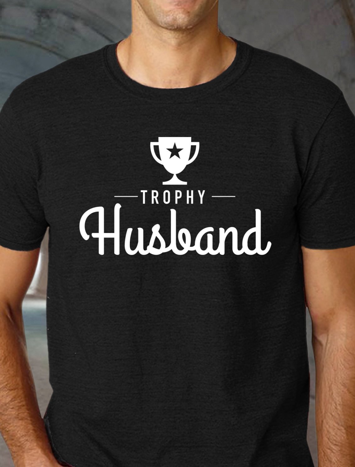 Black Men Tshirt Trophy Husband Black Tshirt For Men