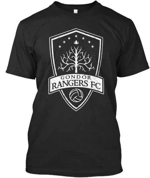 Black Men Tshirt Gondor Rangers FC Supporters Black Tshirt For Men