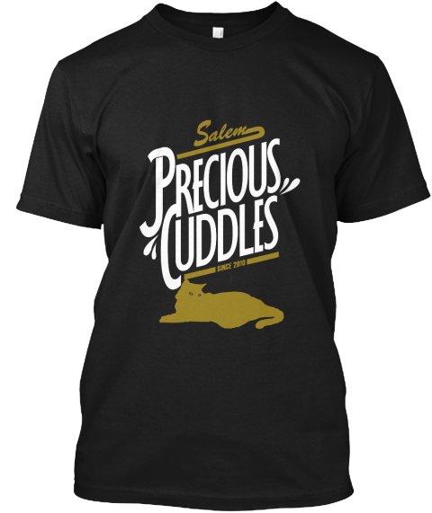 Black Men Tshirt SALEM's Precious Cuddles Black Tshirt For Men