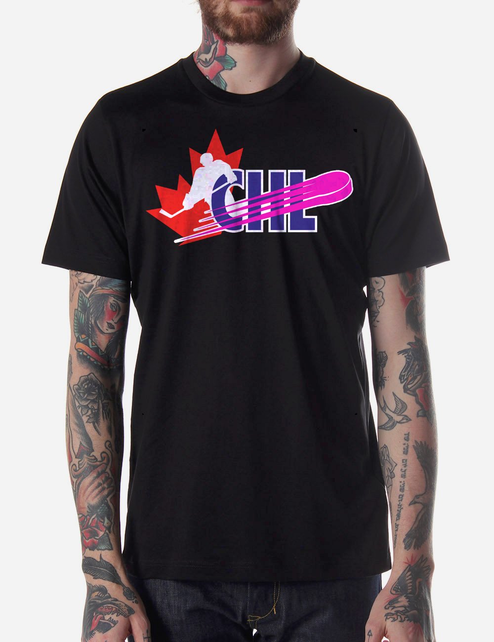 Black Men Tshirt Canadian Hockey League Black Tshirt For Men