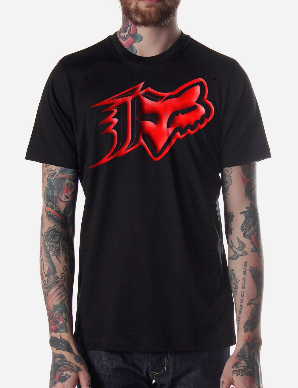 Black Men Tshirt Fox Racing Black Tshirt For Men
