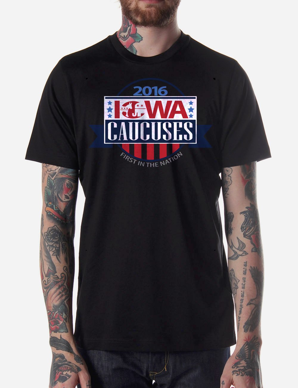 Black Men Tshirt Iowa Republican Caucus Black Tshirt For Men